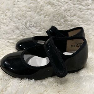 Black tap shoes, toddler size 6